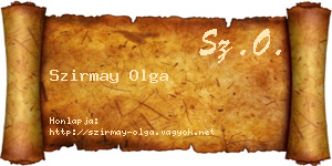 Szirmay Olga névjegykártya